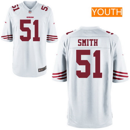 Youth San Francisco 49ers #51 Malcolm Smith White Road Stitched NFL Nike Game Jersey