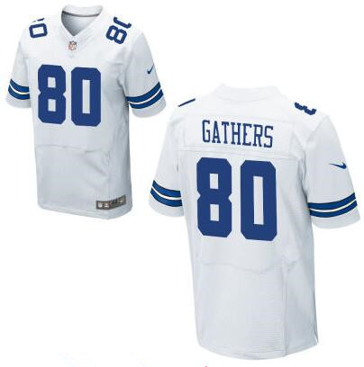 Men's Dallas Cowboys #80 Rico Gathers White Road Stitched NFL Nike Elite Jersey