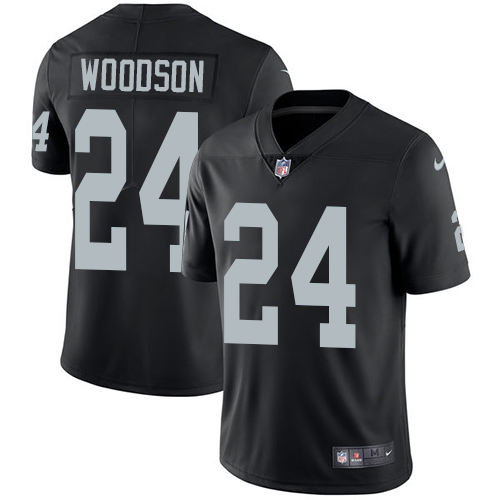 Nike Oakland Raiders #24 Charles Woodson Black Team Color Men's Stitched NFL Vapor Untouchable Limited Jersey