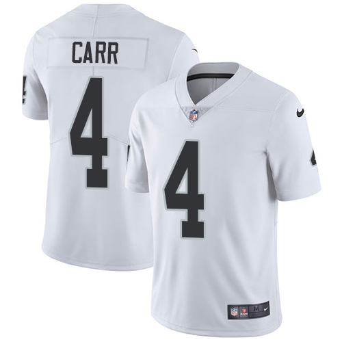 Nike Oakland Raiders #4 Derek Carr White Men's Stitched NFL Vapor Untouchable Limited Jersey