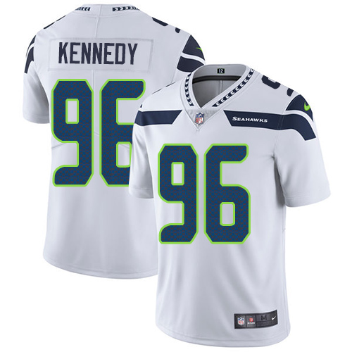 Nike Seattle Seahawks #96 Cortez Kennedy White Men's Stitched NFL Vapor Untouchable Limited Jersey