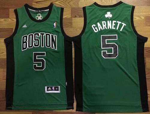 Men's Boston Celtics #5 Kevin Garnett Green with Black Stitched NBA adidas Revolution 30 Swingman Jersey