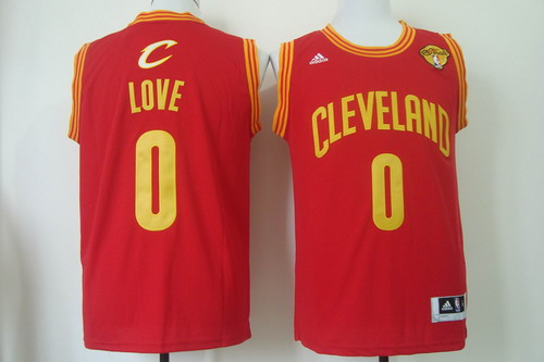 Men's Cleveland Cavaliers #0 Kevin Love 2017 The NBA Finals Patch Red Swingman Jersey