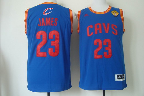 Men's Cleveland Cavaliers #23 LeBron James 2017 The NBA Finals Patch Light Blue Swingman Jersey