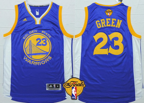 Men's Golden State Warriors #23 Draymond Green Blue 2017 The NBA Finals Patch Jersey