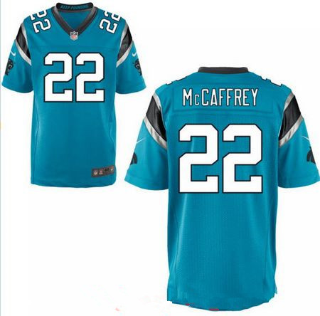 Men's 2017 NFL Draft Carolina Panthers #22 Christian McCaffrey Light Blue Alternate Stitched NFL Nike Elite Jersey