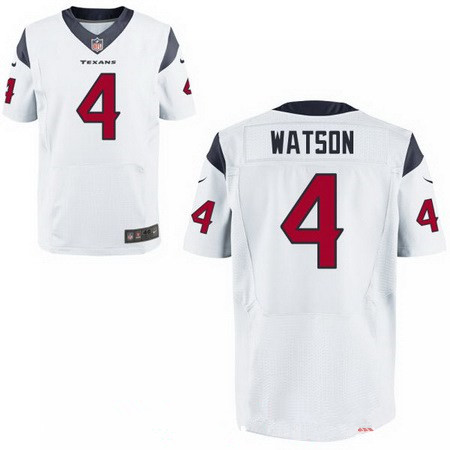 Men's 2017 NFL Draft Houston Texans #4 Deshaun Watson White Road Stitched NFL Nike Elite Jersey