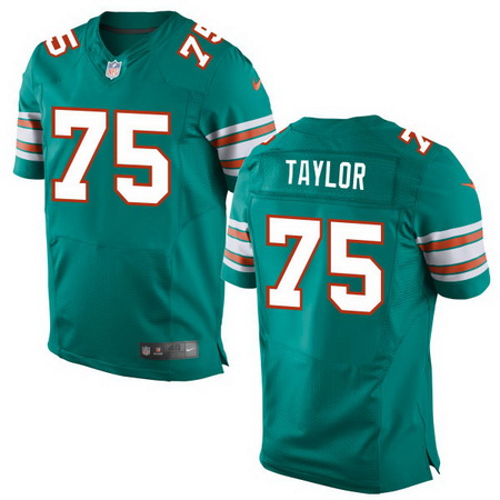 Men's 2017 NFL Draft Miami Dolphins #75 Vincent Taylor Aqua Green Alternate Stitched NFL Nike Elite Jersey