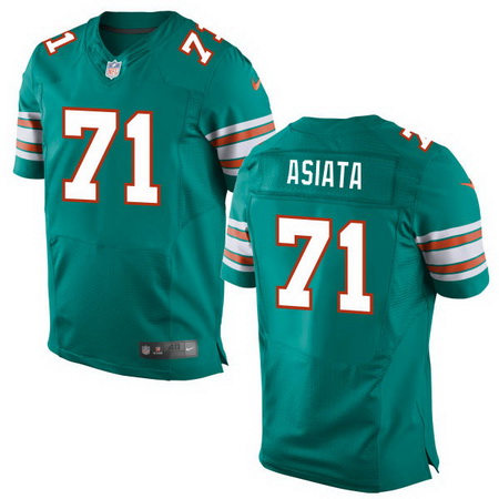 Men's 2017 NFL Draft Miami Dolphins #71 Isaac Asiata Aqua Green Alternate Stitched NFL Nike Elite Jersey