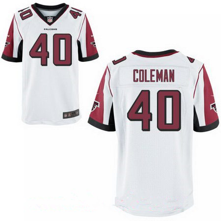 Men's Atlanta Falcons #40 Derrick Coleman White Road Stitched NFL Nike Elite Jersey