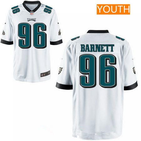 Youth 2017 NFL Draft Philadelphia Eagles #96 Derek Barnett White Road Stitched NFL Nike Game Jersey