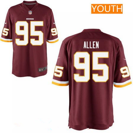 Youth 2017 NFL Draft Washington Redskins #95 Jonathan Allen Burgundy Red Team Color Stitched NFL Nike Game Jersey