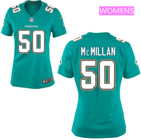 Women's 2017 NFL Draft Miami Dolphins #50 Raekwon McMillan Green Team Color Stitched NFL Nike Game Jersey