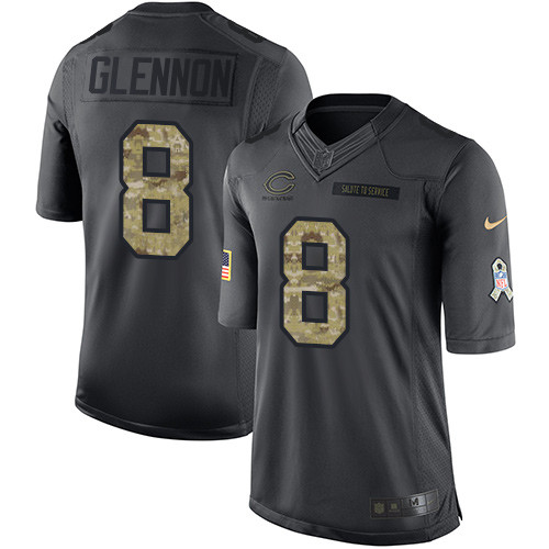 Nike Chicago Bears #8 Mike Glennon Black Men's Stitched NFL Limited 2016 Salute to Service Jersey