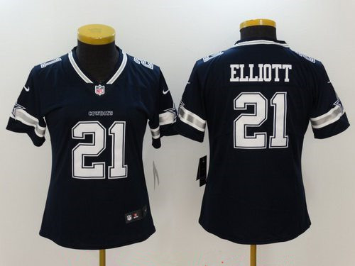 Women's Dallas Cowboys #21 Ezekiel Elliott Navy Blue 2017 Vapor Untouchable Stitched NFL Nike Limited Jersey