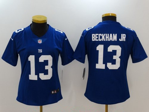 Women's New York Giants #13 Odell Beckham Jr Royal Blue 2017 Vapor Untouchable Stitched NFL Nike Limited Jersey