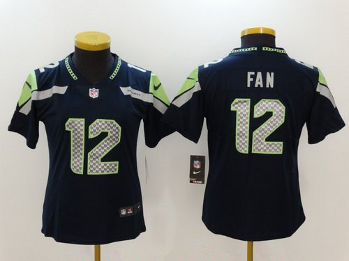 Women's Seattle Seahawks #12 12th Fan Navy Blue 2017 Vapor Untouchable Stitched NFL Nike Limited Jersey