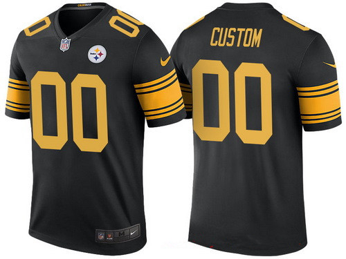 Youth Pittsburgh Steelers Black Custom Color Rush Legend NFL Nike Limited Jersey