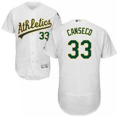 Men's Majestic Oakland Athletics #33 Jose Canseco White Flexbase Authentic Collection MLB Jersey