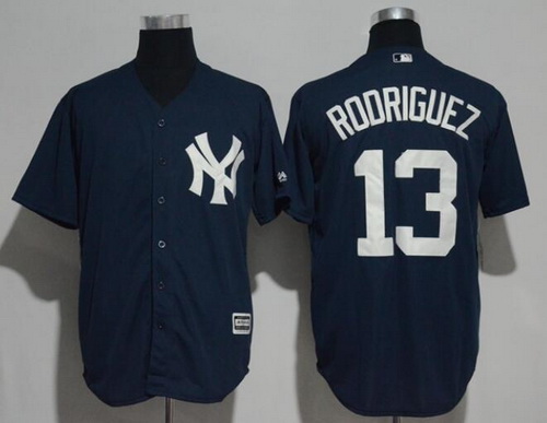 Men's New York Yankees #13 Alex Rodriguez Navy Blue Stitched MLB Majestic Cool Base Jersey