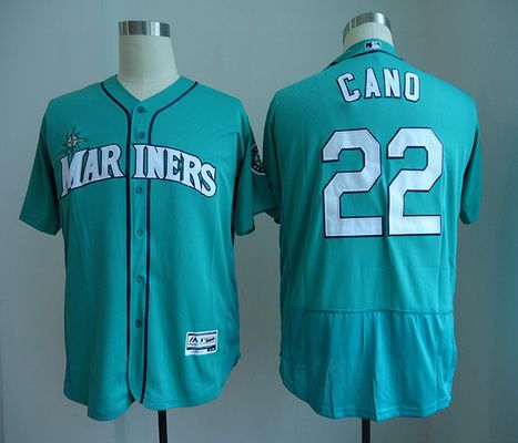 Men's Seattle Mariners #22 Robinson Cano Teal Green Stitched MLB Majestic Flex Base Jersey