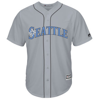 Men's Seattle Mariners Majestic Gray Father's Day Cool Base Replica Team Jersey