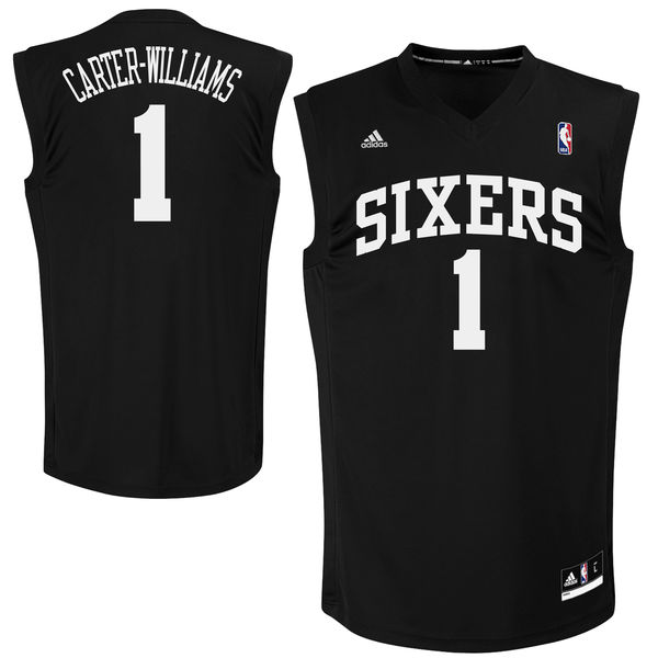 Philadelphia 76ers #1 Michael Carter -Williams  Black Fashion Replica Jersey