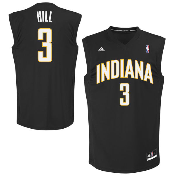 Indiana Pacers 3 George Hill Black Fashion Replica Jersey