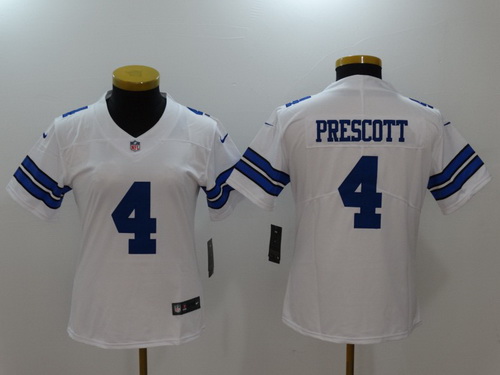 Women's Dallas Cowboys #4 Dak Prescott White 2017 Vapor Untouchable Stitched NFL Nike Limited Jersey