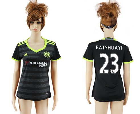 2016-17 Chelsea #23 BATSHUAYI Away Soccer Women's Black AAA+ Shirt