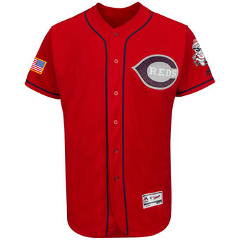 Men's Cincinnati Reds Majestic Fashion Stars & Stripes FlexBase Jersey - Scarlet