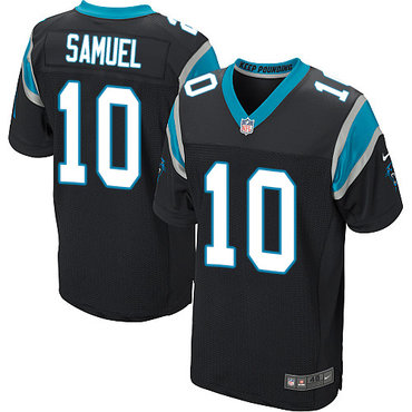 Nike Carolina Panthers #10 Curtis Samuel Black Team Color Men's Stitched NFL Elite Jersey