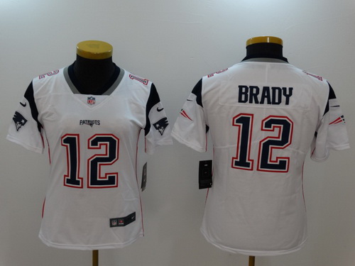 Women's New England Patriots #12 Tom Brady White 2017 Vapor Untouchable Stitched NFL Nike Limited Jersey