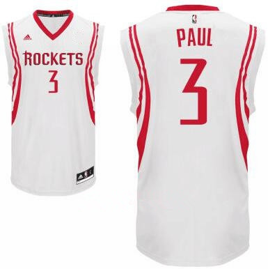 Men's Houston Rockets #3 Chris Paul White Stitched NBA Adidas Revolution 30 Swingman Jersey