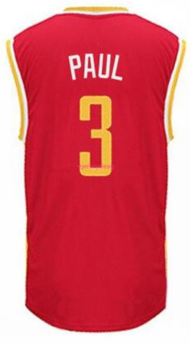 Men's Houston Rockets #3 Chris Paul Red With Gold Stitched NBA Adidas Revolution 30 Swingman Jersey