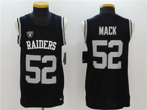 Men's Oakland Raiders #52 Khalil Mack Black Color Rush 2017 Vest Stitched NFL Nike Tank Top Jersey