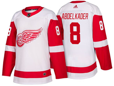 Men's Detroit Red Wings #8 Justin Abdelkader White 2017-2018 adidas Hockey Stitched NHL Jersey