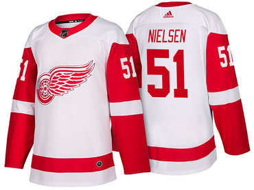 Men's Detroit Red Wings #51 Frans Nielsen White 2017-2018 adidas Hockey Stitched NHL Jersey