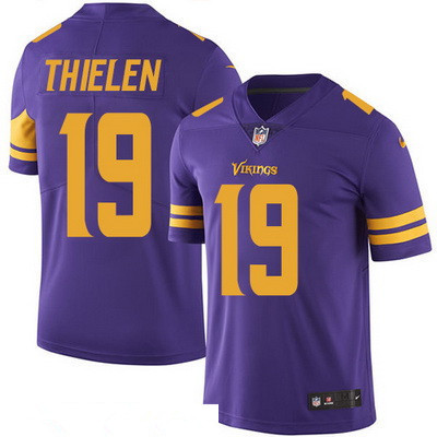 Youth Minnesota Vikings #19 Adam Thielen Purple 2016 Color Rush Stitched NFL Nike Limited Jersey