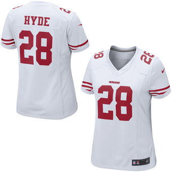 Women's San Francisco 49ers Carlos Hyde Nike White Game Jersey