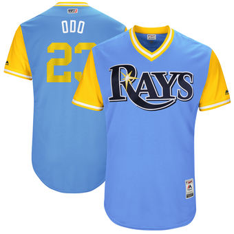 Men's Tampa Bay Rays Jake Odorizzi Odo Majestic Light Blue 2017 Players Weekend Authentic Jersey