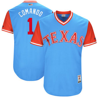 Men's Texas Rangers Elvis Andrus Comando Majestic Light Blue 2017 Players Weekend Authentic Jersey