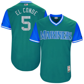 Men's Seattle Mariners Guillermo Heredia El Conde Majestic Aqua 2017 Players Weekend Authentic Jersey