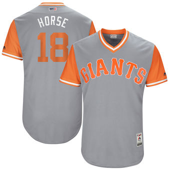 Men's San Francisco Giants Matt Cain Horse Majestic Gray 2017 Players Weekend Authentic Jersey