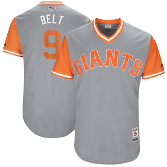 Men's San Francisco Giants Brandon Belt Belt Majestic Gray 2017 Players Weekend Authentic Jersey