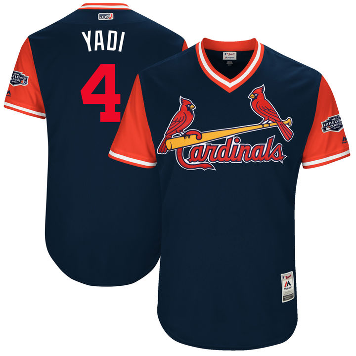 Men's St. Louis Cardinals Yadier Molina Yadi Majestic Navy 2017 Players Weekend Authentic Jersey