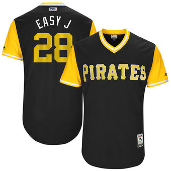 Men's Pittsburgh Pirates John Jaso Easy J Majestic Black 2017 Players Weekend Authentic Jersey