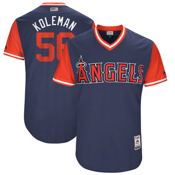 Men's Los Angeles Angels Kole Calhoun Koleman Majestic Navy 2017 Players Weekend Authentic Jersey