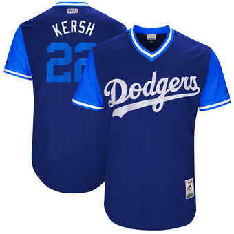 Men's Los Angeles Dodgers Clayton Kershaw Kersh Majestic Navy 2017 Players Weekend Authentic Jersey