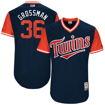 Men's Minnesota Twins Robbie Grossman Grossman Majestic Navy 2017 Players Weekend Authentic Jersey